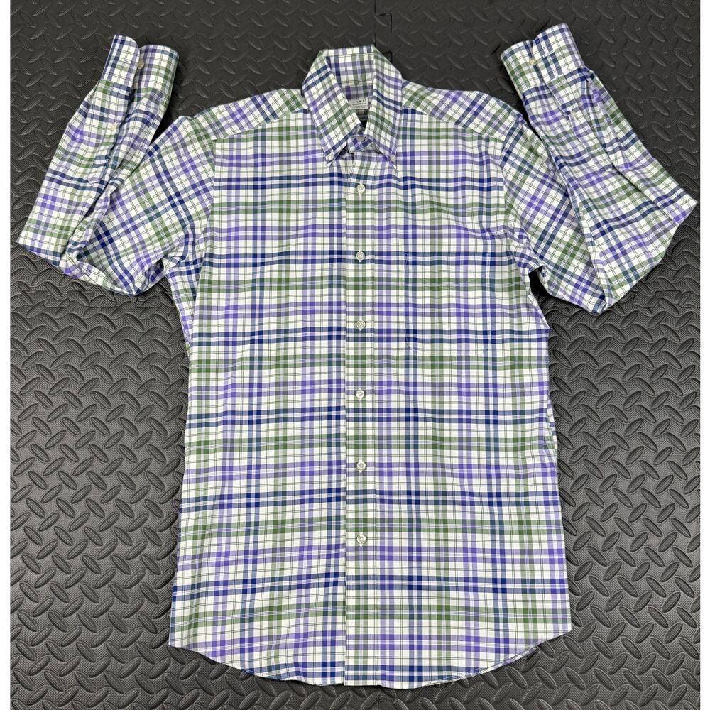 SERO by Forsyth Non-Iron Tailored Fit Long Sleeve Purple Plaid Shirt Men's Small